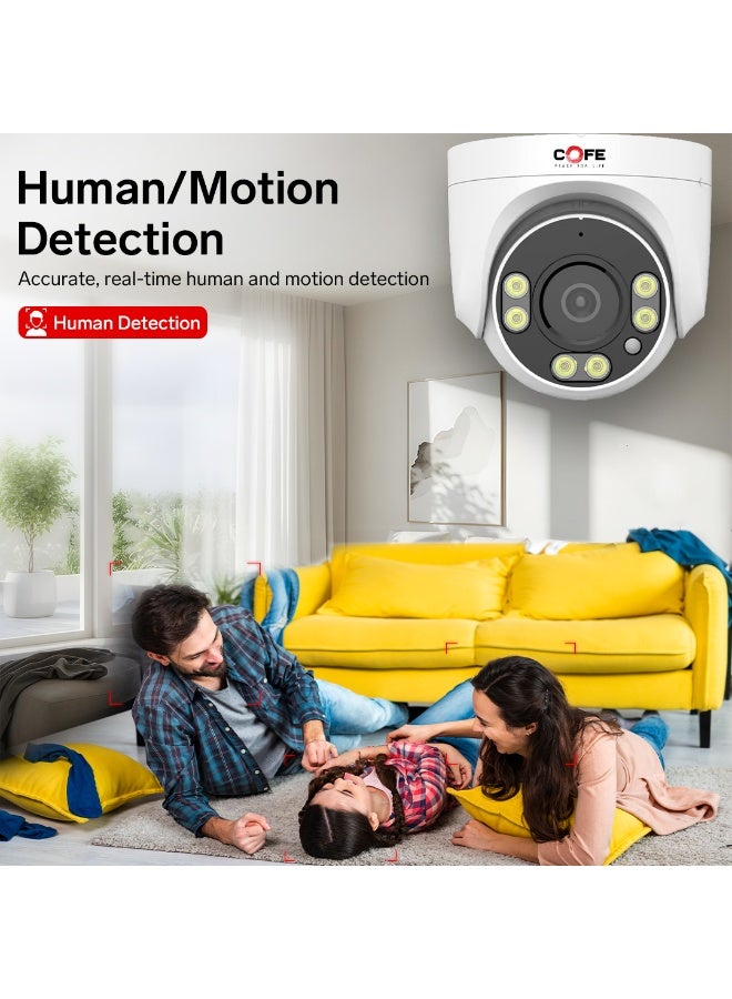 COFE 3MP Wi-Fi Security Camera – AI Human/Motion Detection, Full-Color Night Vision, Two-Way Audio, Cloud & TF Card Recording (CF-W-DP04-3D) - Image 3